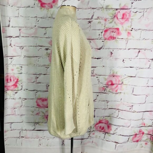 🔥5 for $25 sale🔥 RDI NWT cream mock neck drawstring waist loose fit sweater - Picture 8 of 14